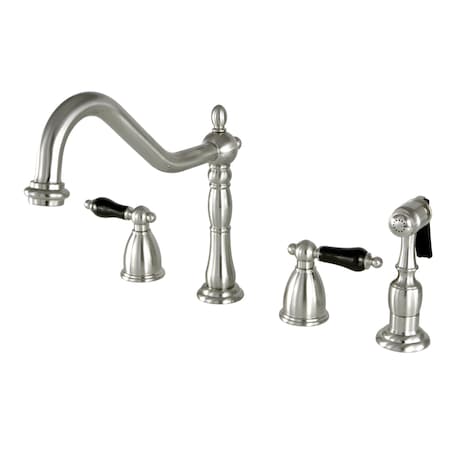 Kingston Brass Widespread Kitchen Faucet, Brushed Nickel KB1798PKLBS